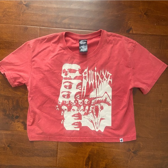 Swixxz Photo Opp cropped tee in red - Picture 1 of 4